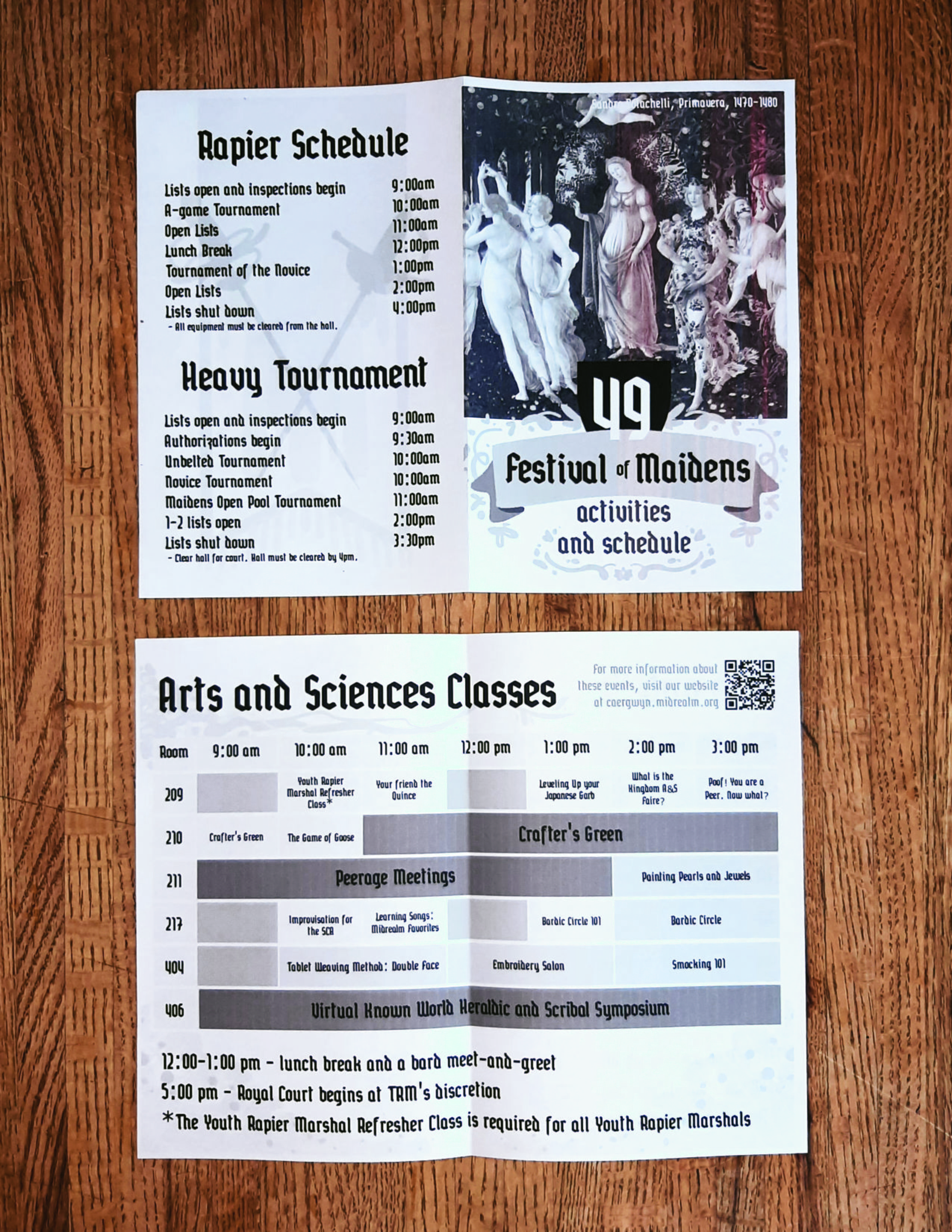 Activities guide for the 49th Festival of Maidens.